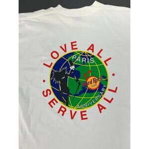 Vintage Hard Rock Cafe T Shirt XL Short Sleeve made USA PARIS 5th Anniversary